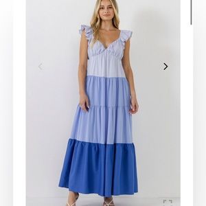 NWT English Factory Color Block Maxi Dress